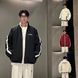 HN潮牌-冬季新款加厚两面穿棉服外套男宽松百搭情侣休闲棉衣上衣