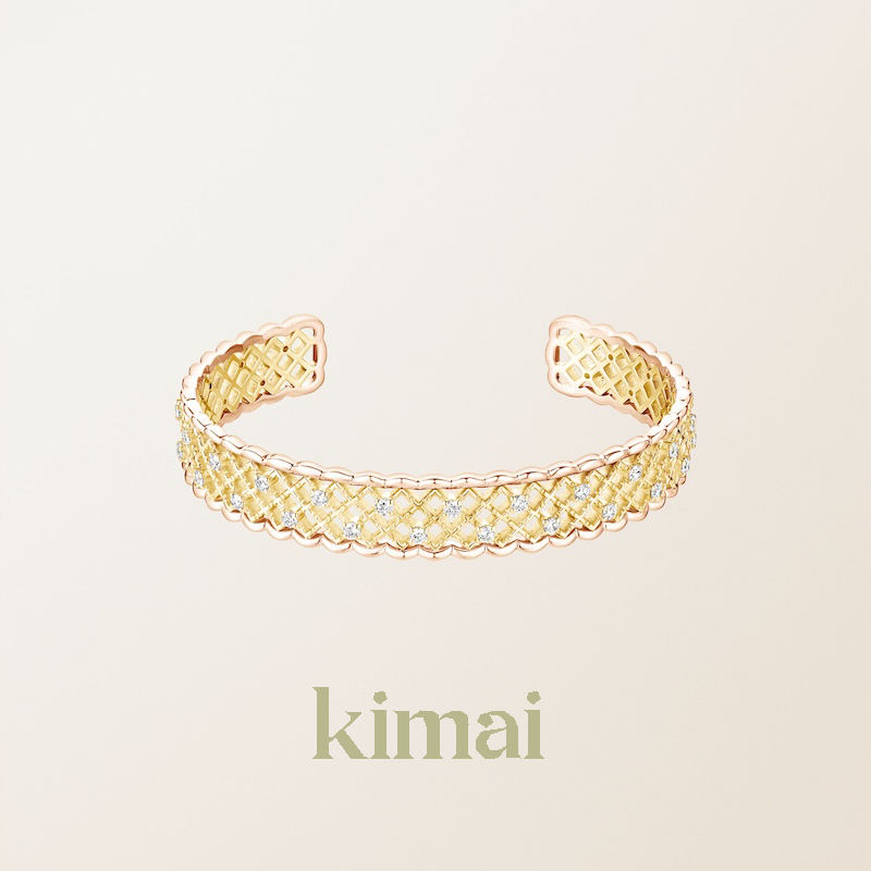 意式蕾丝老钱风镶钻开口手镯女