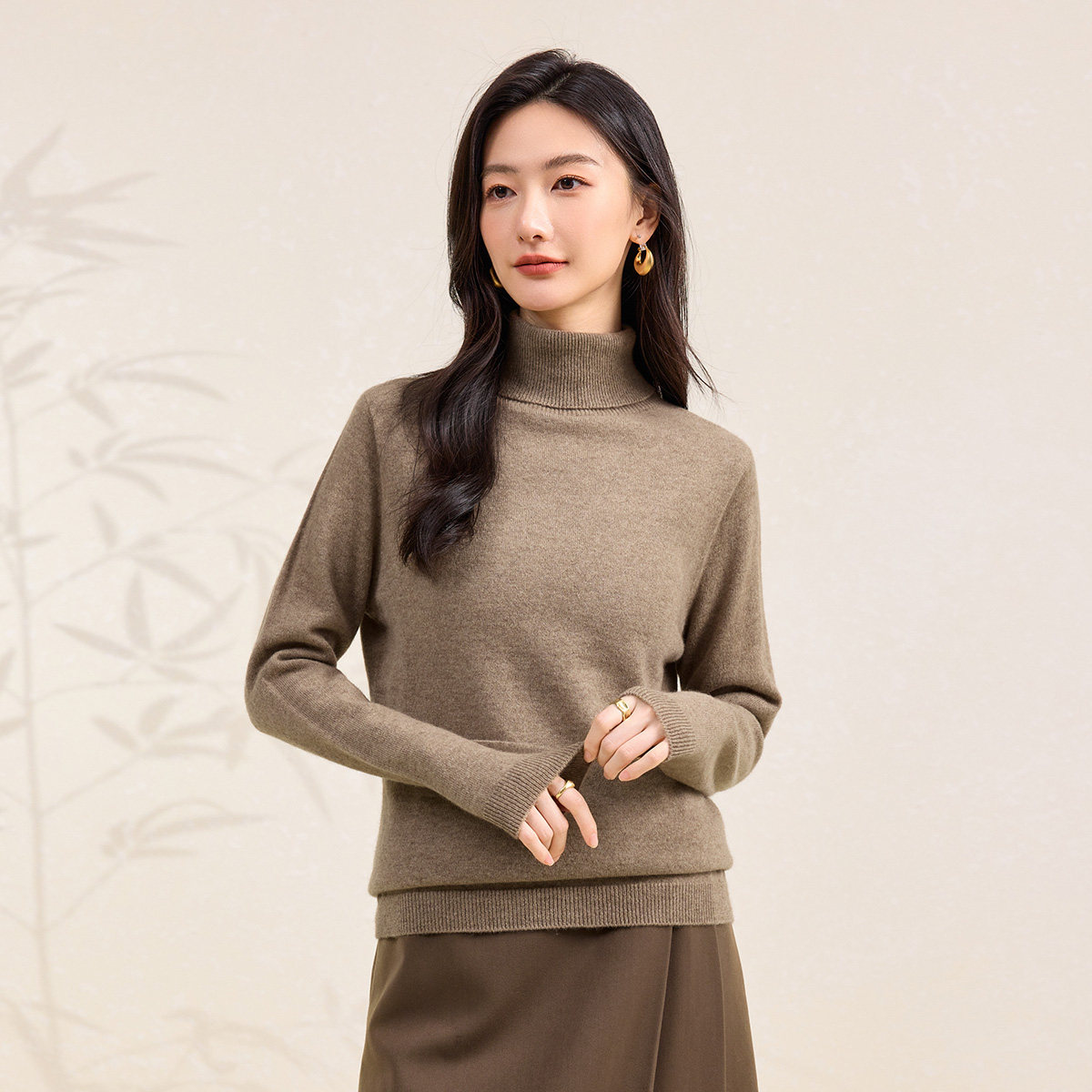 春竹厚款100%山羊绒25秋冬新款高领羊绒衫保暖洋气减龄女羊绒套衫,女装/女士精品,羊绒衫,淘宝优惠券,粉丝福利购,淘宝优惠卷