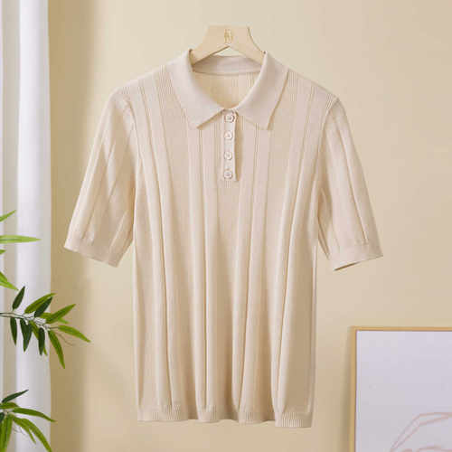 2024夏季冰丝纯色简约针织衫春竹