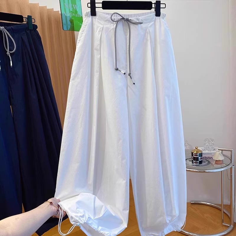 300斤美式潮流纯色灯笼裤男女装