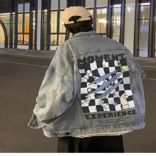 特大码300斤潮牌外套男女装秋季情侣美式复古宽松休闲行政夹克衫2