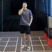 套装 加大码 潮 男女夏季 刺绣休闲圆领T恤短裤 300斤港风短袖 T恤套装