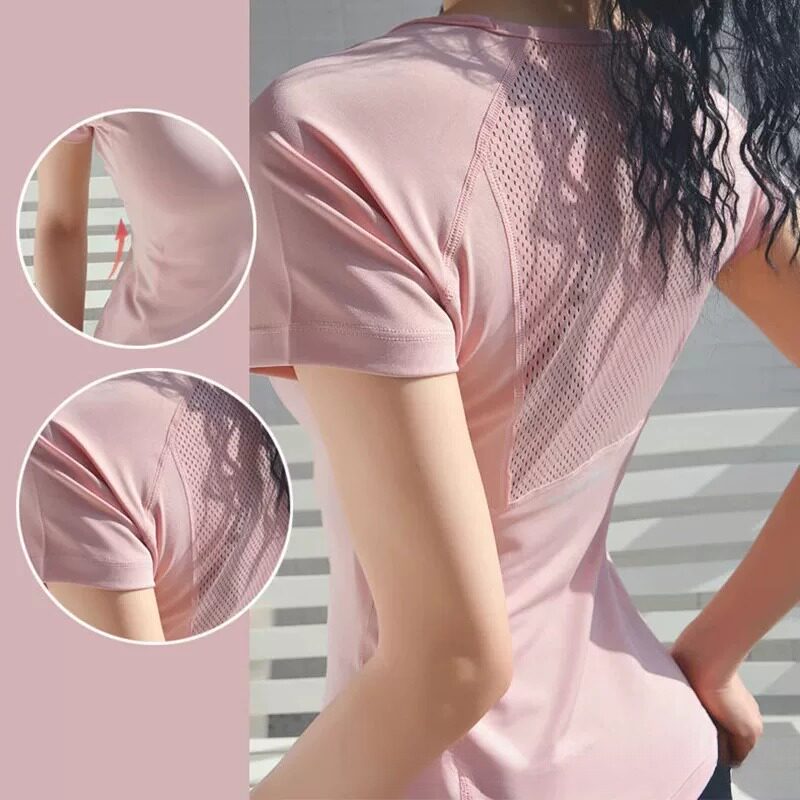春夏女运动短袖T恤速干跑步瑜伽