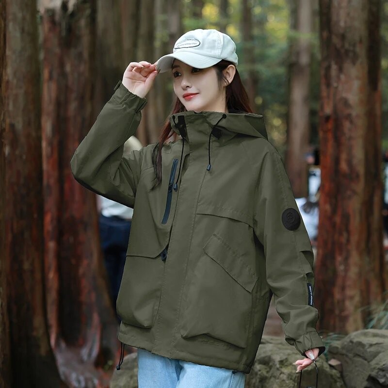 鸭鸭多巴胺春秋冲锋衣2025登山服
