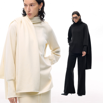 ISSIofficial*自带围巾假两件「多造型」上衣