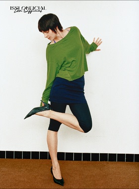 ISSIofficial*天丝羊毛露肩一字领裸肤清凉感天丝罩衫