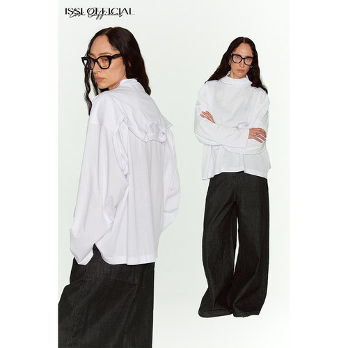 ISSIofficial中领宽肩廓形罩衫