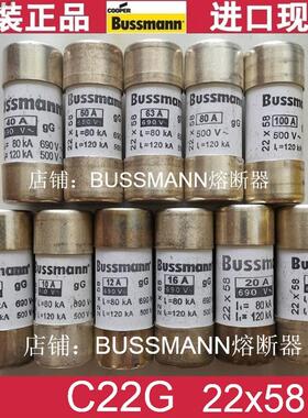 BUSSMANN熔断器 C22G40-G50-G63-G80-G100 690V 22x58 GG/GL
