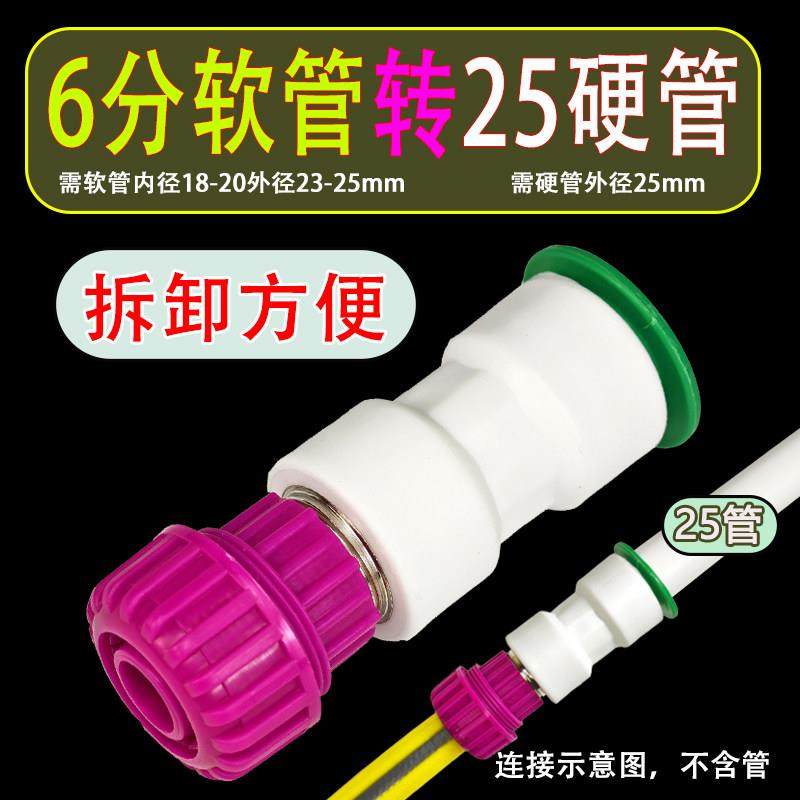 大流量4分6分1寸软硬管接头20/25/32PPR/pe免热熔接头软水管转接