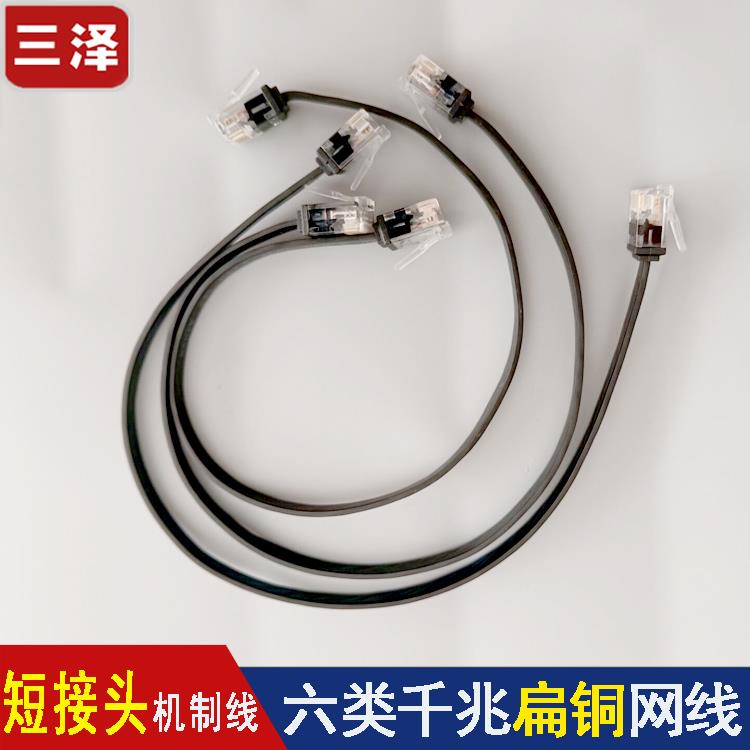 三泽 短接头扁网线 6类千兆纯铜高速宽带线0.3/0.15米 SZD-H01