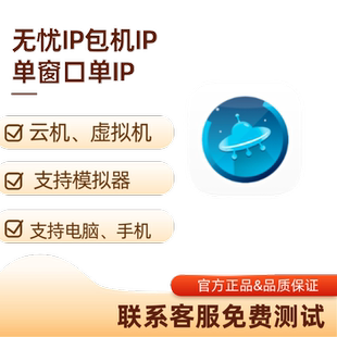 无忧包机IP单窗口单IP支持云机虚拟机模拟器电脑手机通用官方正品