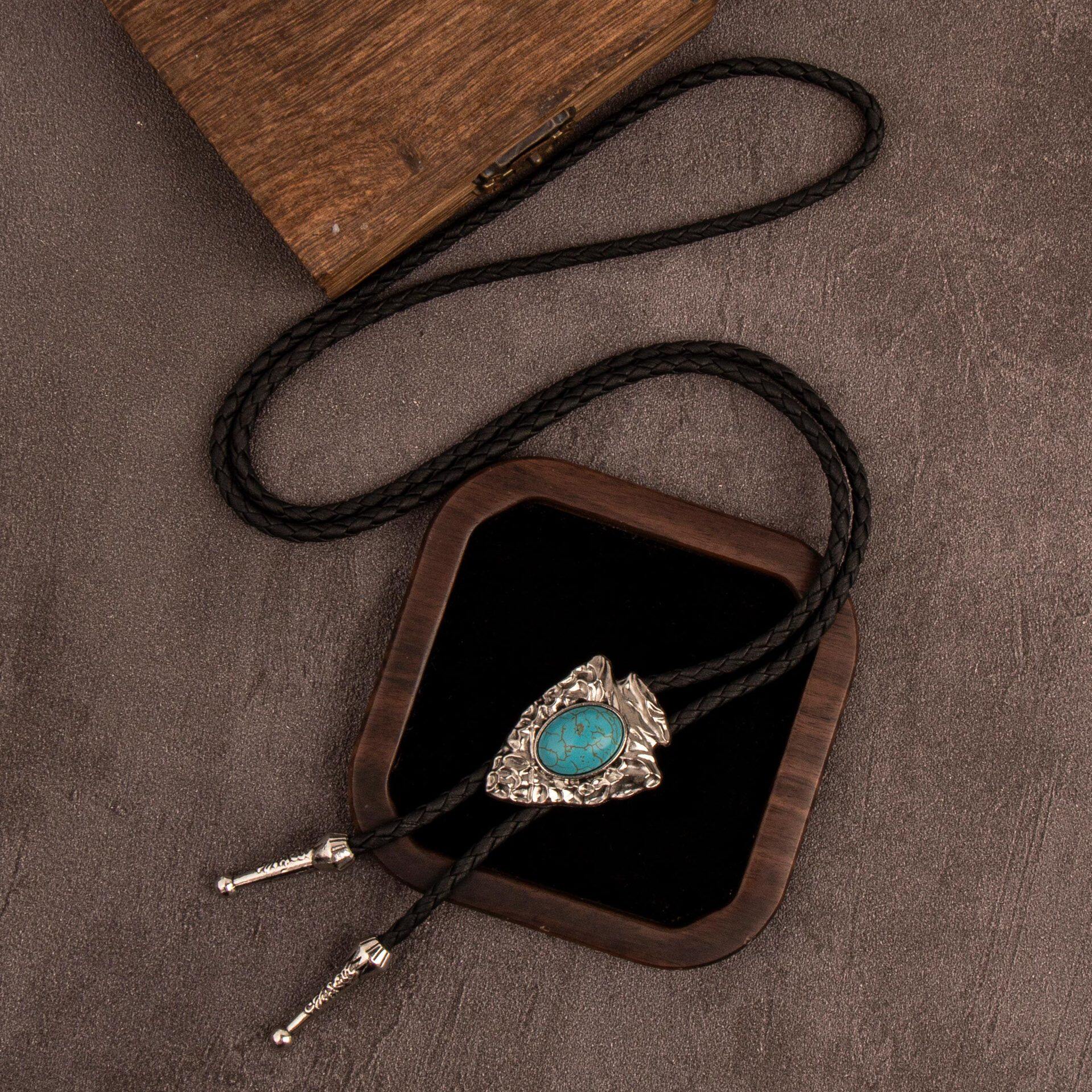 西部牛仔波洛领带男高街痞帅衬衫链潮牌配饰小众项链 Bolo Tie