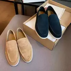 L Pure Original Single Shoe Italian Suede Loafers Flat Casual Slip-On Men's Shoes for Export
