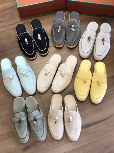 春夏季真皮lP包头拖鞋平底半拖休闲舒适一脚蹬懒人鞋乐福女鞋