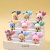 植绒爱心气球dimo萌粒摆件卡通可爱桌面装 饰潮玩公仔创意礼品批发