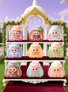 绅士兔娃植绒萌粒摆件卡通可爱桌面装饰品潮玩公仔创意小礼品批发