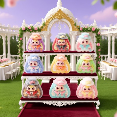 绅士兔娃植绒萌粒摆件卡通可爱桌面装饰品潮玩公仔创意小礼品批发