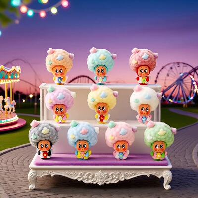 爆炸头星星人萌粒摆件可爱卡通植绒桌面装饰潮玩公仔创意礼品批发