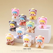 植绒招财猫萌粒摆件卡通可爱新店开业桌面装 饰品潮玩公仔创意礼品