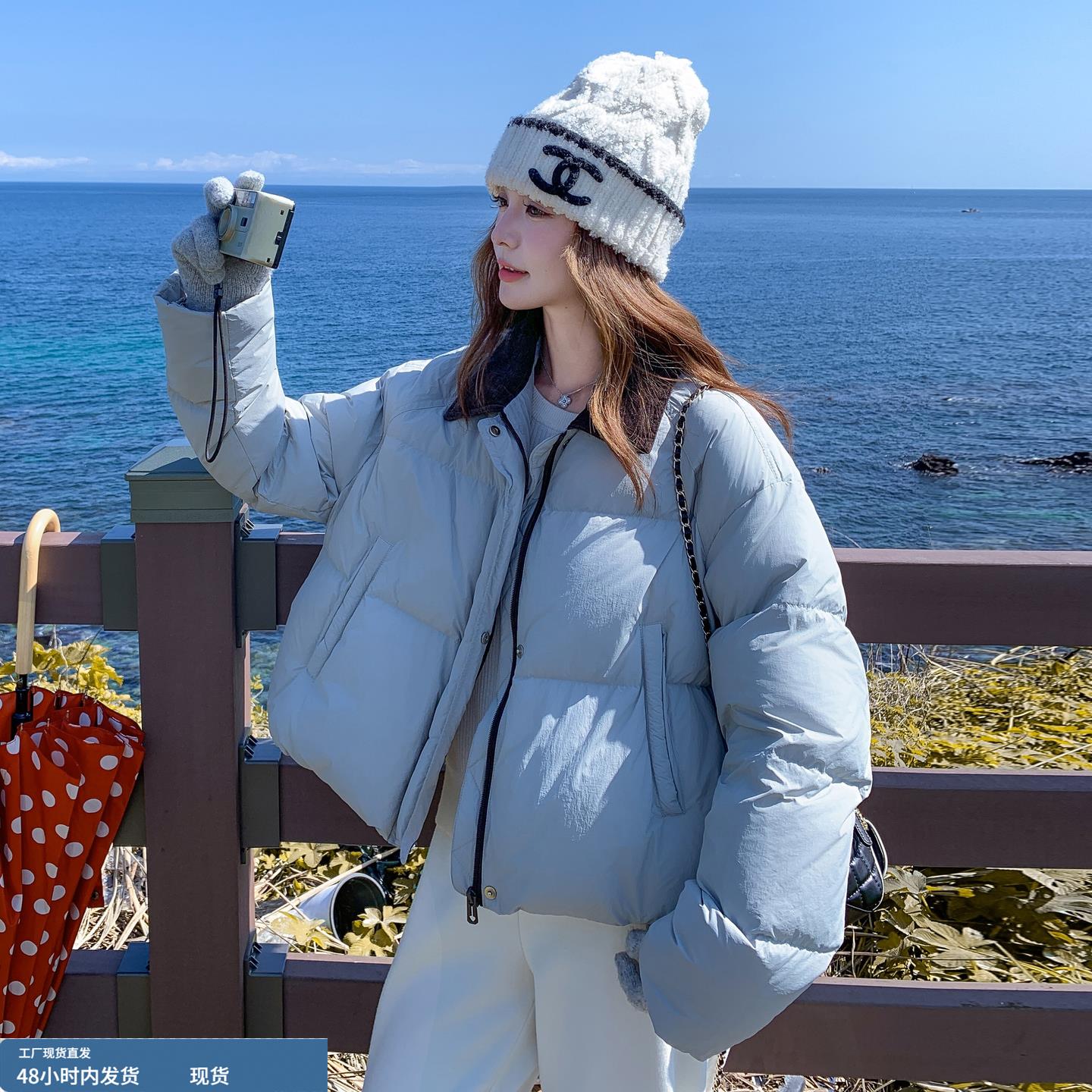 小个子短款羽绒服女冬2025新款小个子短款巨好看的90绒面包服外套