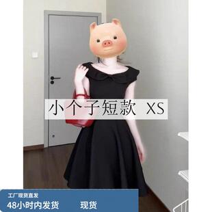 145小矮个子连衣裙女夏季 气质蓬蓬短裙xs 150显高穿搭收腰显瘦法式