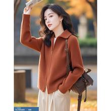 2025新款早秋慵懒风小众设计感独特超好看绝美针织衫红色上衣女装