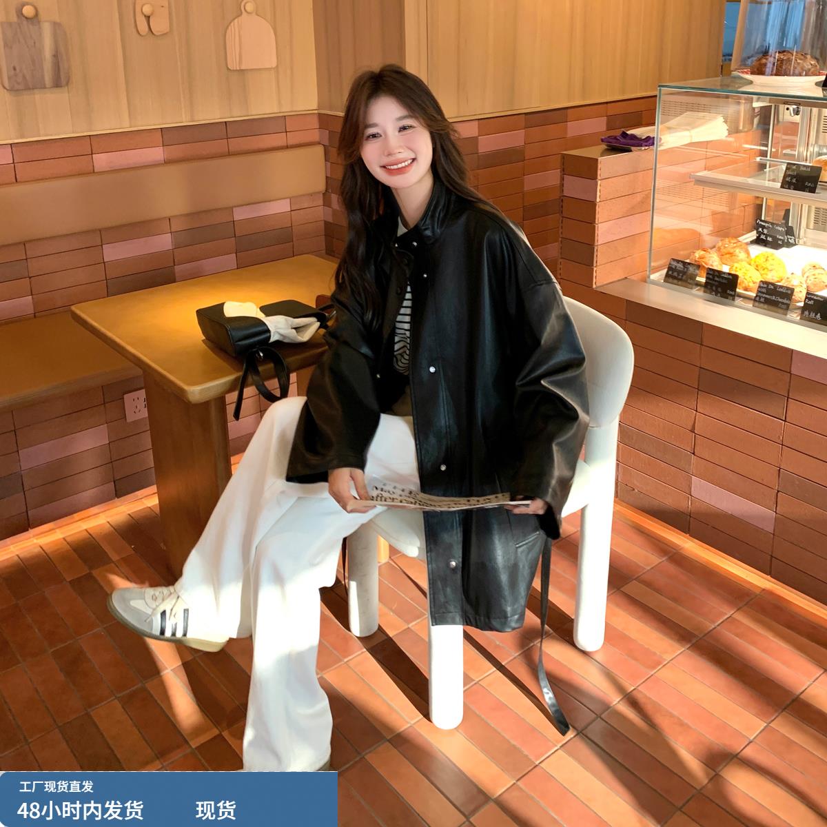 黑色皮衣外套女春秋季2025新款高级感短款小个子夹克今年流行爆款