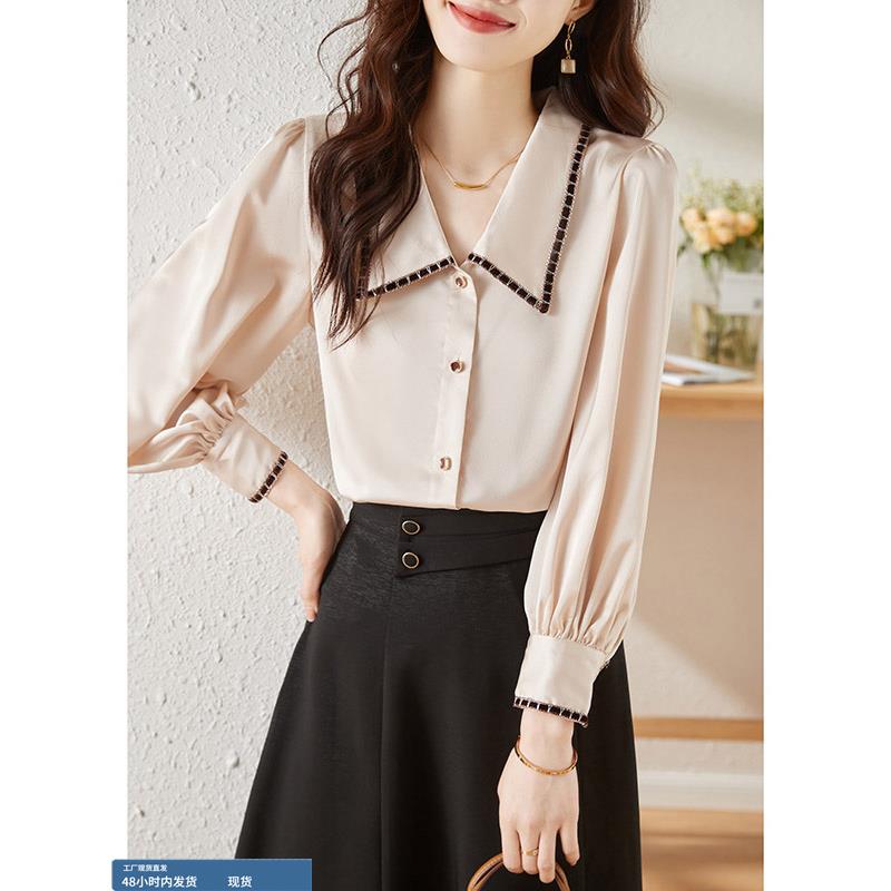 广州十三行女装2025新款大码爆款高端秋雪纺衬衫漂亮时尚洋气上衣