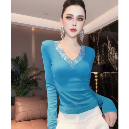 2025秋冬新款韩版时尚百搭显瘦休闲打底衫女修身显瘦长袖上衣洋气