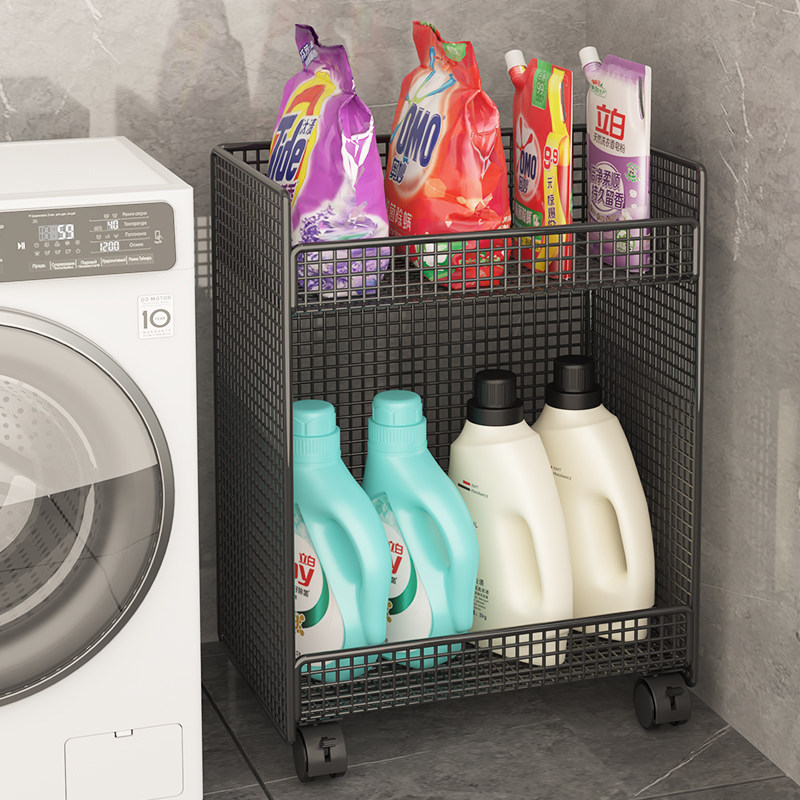 卫生间置物架浴室落地多层夹缝洗衣液整理架移动厕所洗手间收纳架