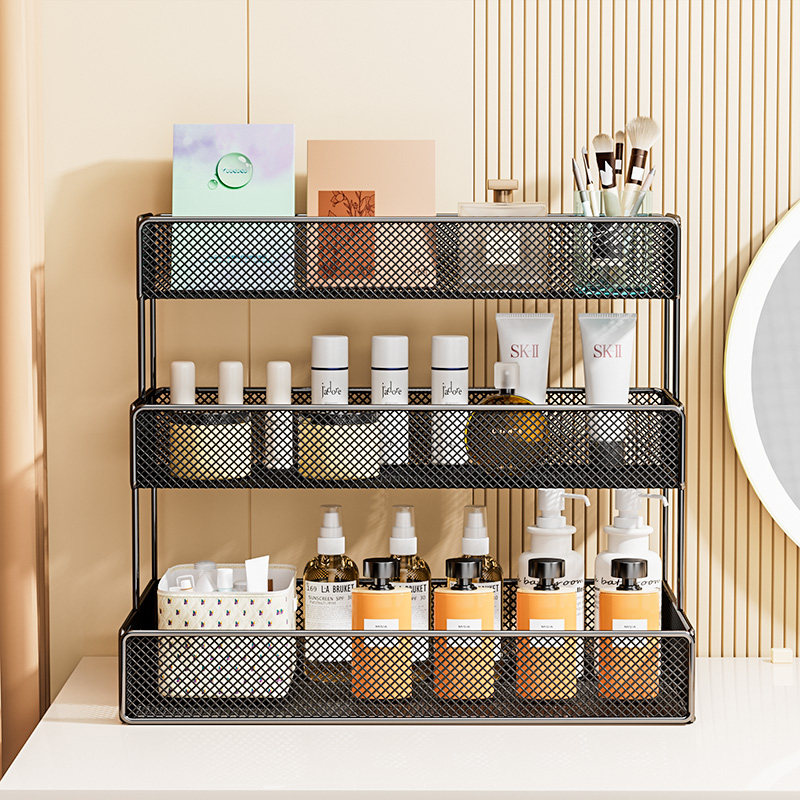 化妆品收纳架梳妆台面口红粉扑护肤品收纳盒桌面小型置物架化妆架,收纳整理,整理架/置物架/收纳架,淘宝优惠券,粉丝福利购,淘宝优惠卷