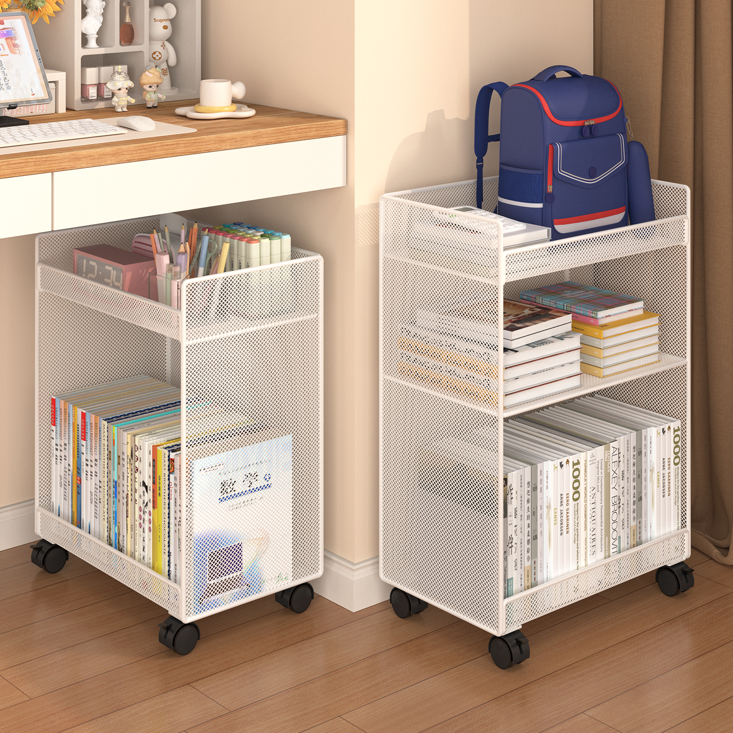 桌下书架移动落地置物架