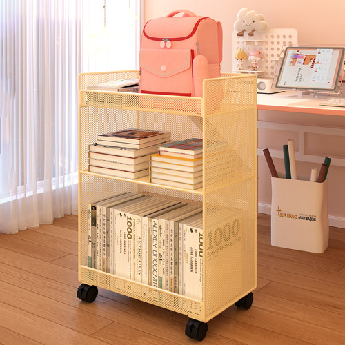 书架落地置物架桌下可移动可拆卸