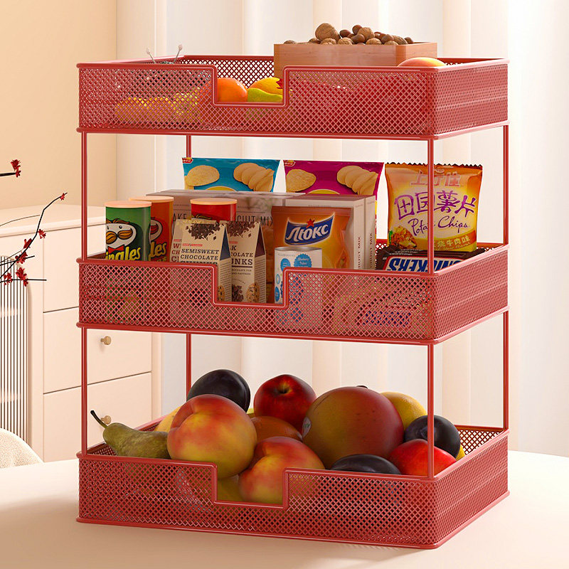 桌面零食收纳盒分层台面水果架家用桌上摆放架新年糖果放置架子,收纳整理,桌面收纳盒,淘宝优惠券,粉丝福利购,淘宝优惠卷