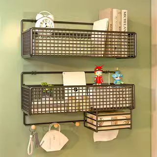 墙上置物架宿舍好物学生寝室床上床头免打孔墙面壁挂收纳神器挂篮,住宅家具,搁板/置物架/家用陈列架,淘宝优惠券,粉丝福利购,淘宝优惠卷