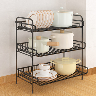 台面置物架厨房柜子收纳柜多层桌面锅具收纳层架整体橱柜分层柜内