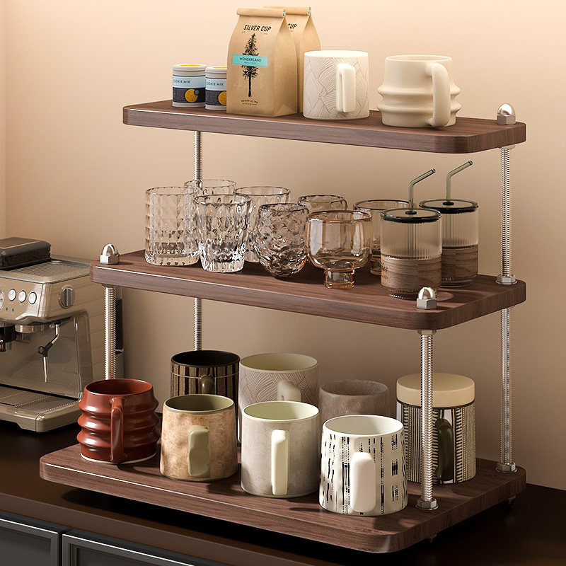 实木杯架杯子置物架餐桌台面收纳分层茶杯咖啡水杯架子咖啡角布置,家庭/个人清洁工具,杯架,淘宝优惠券,粉丝福利购,淘宝优惠卷