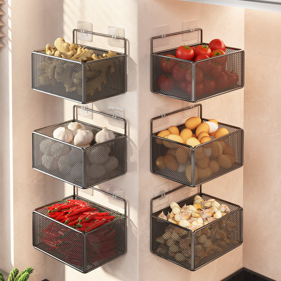 葱姜蒜收纳盒壁挂多功能