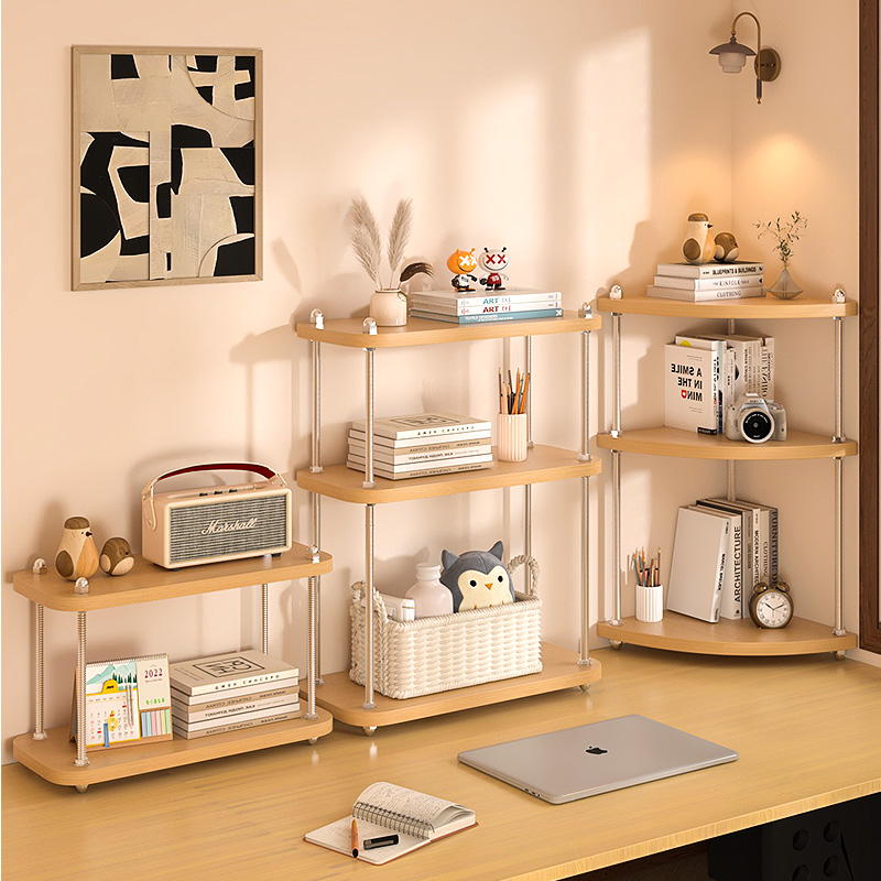 桌面置物架转角书架卧室桌上小型多层架子书柜办公室文件收纳架子
