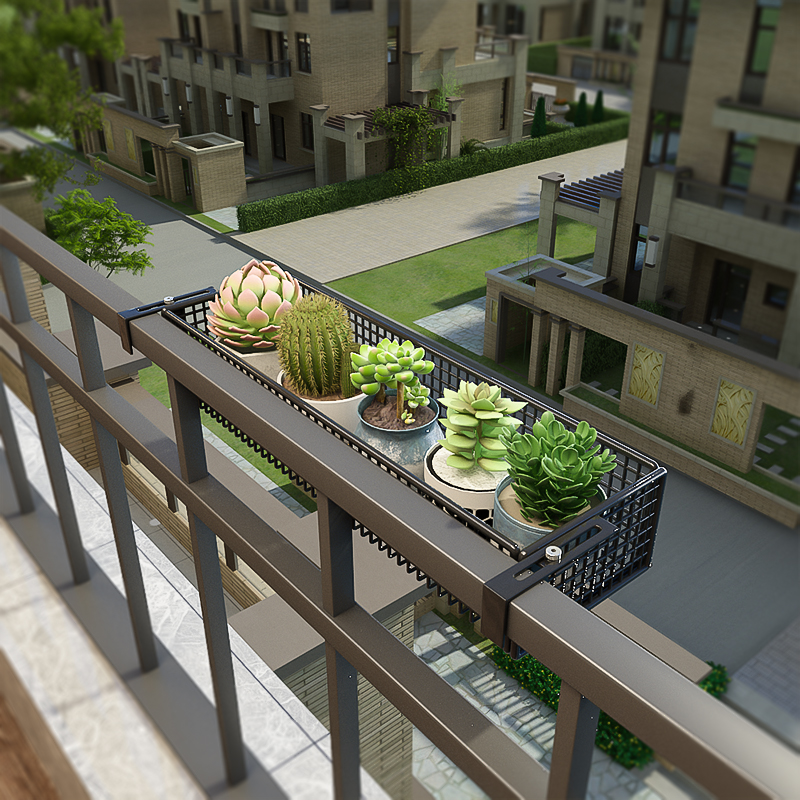 花架置物架窗外护栏杆放多肉绿萝花盆托架阳台悬挂窗台铁艺花架子