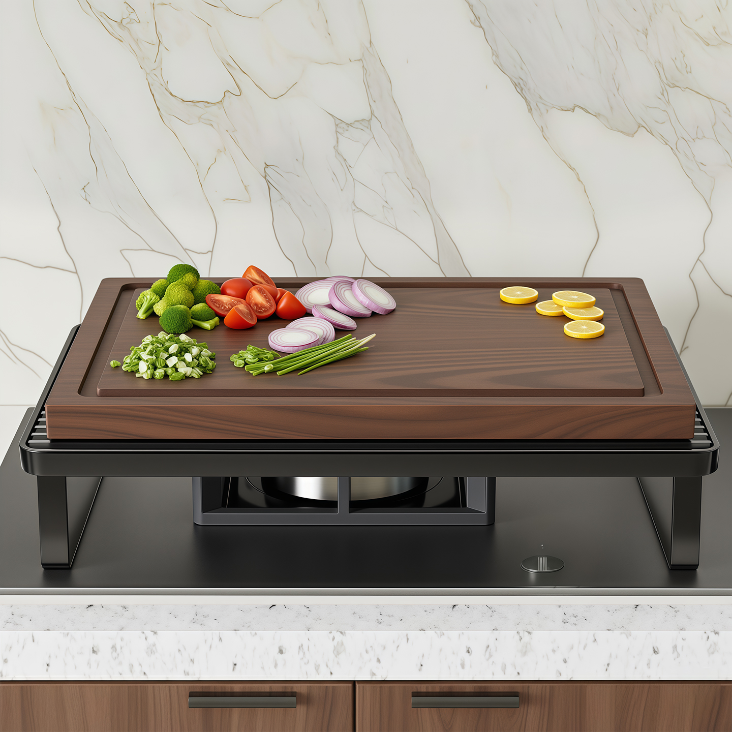 厨房免安装一体式置物电磁炉支架