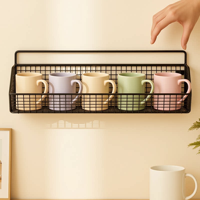杯子收纳置物架厨房壁挂茶杯收纳图片