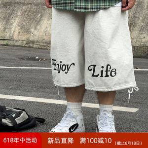 oops鹅噗丝大码加宽加大卫裤短裤美式街头篮球裤水洗重磅做旧全棉