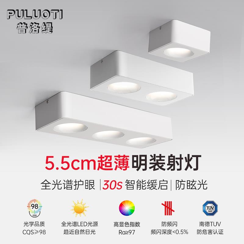 普洛缇明装斗胆灯超薄客厅无主灯涂鸦绿米筒灯阳台灯米家智能射灯