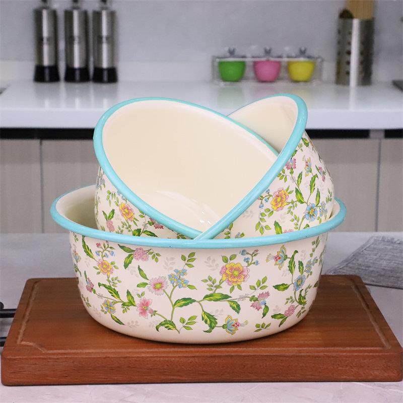 升级特厚搪瓷翻边盆芳香和面盆洗菜盆料理盆拌菜盆家用盆大号汤盆,餐饮具,盆,淘宝优惠券,粉丝福利购,淘宝优惠卷