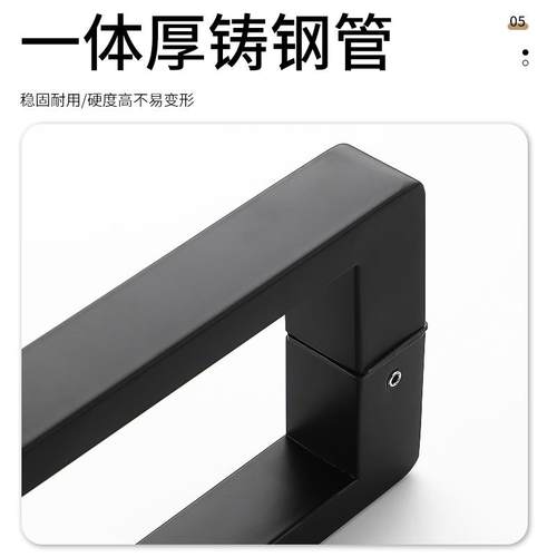 304不锈钢淋浴房玻璃门大拉手哑黑浴室移门方管亮光银对装门把手