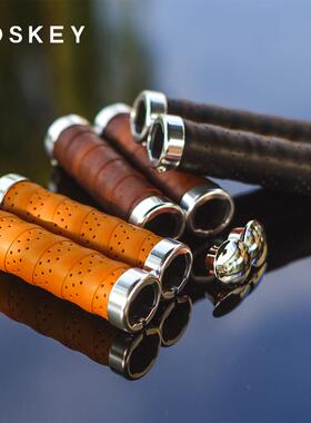 Kivi 超细纤维皮质自行车把套 城市休闲 通勤覆古可锁把套 棕蜜色