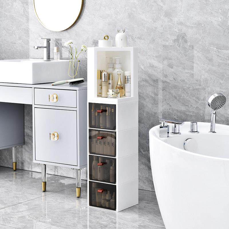 卫生间置物架家用马桶侧边纸巾收纳架塑料落地浴室厕所夹缝储物柜