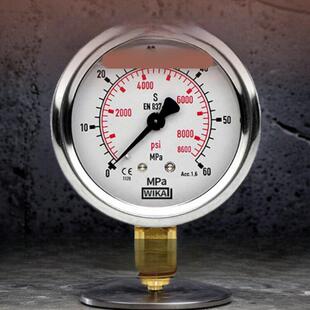 德国进口威卡压力表En837-1耐冲击不锈钢压力测量液压表真空径向